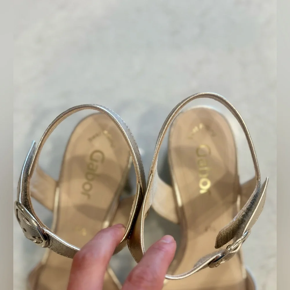 GABOR Gold Heeled Sandals - Picture 10 of 12
